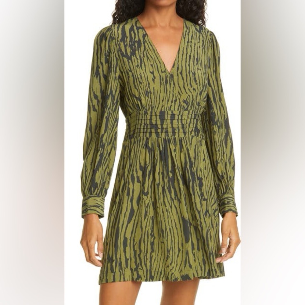 BAUM UND PFERDGARTENAstrella Woodcut Print Long Sleeve Fit & Flare Dress 42